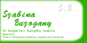 szabina buzogany business card