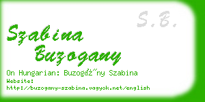 szabina buzogany business card